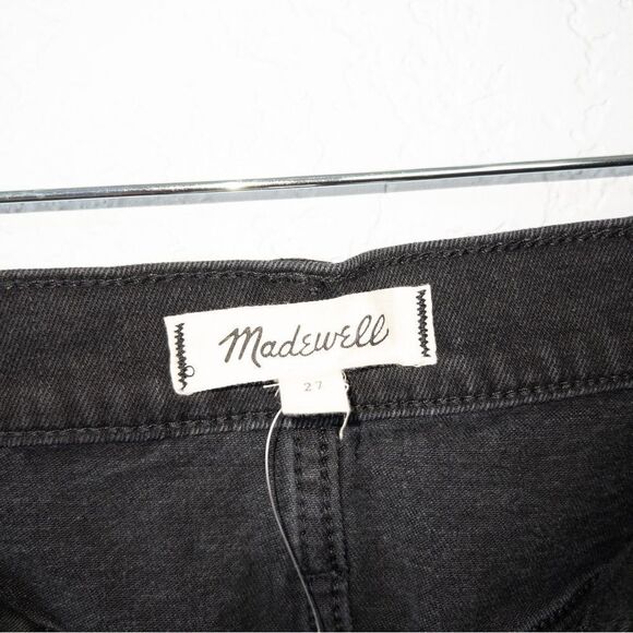 NWT Madewell Black Stretch Denim Straight Step Hem Edition Mini-Skirt Size 27 - Picture 6 of 10